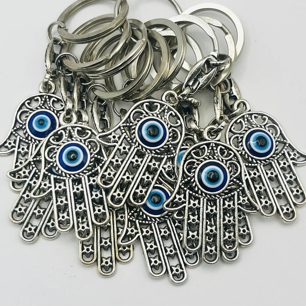 Hamsa Hand Evil Eye Metal Keychain: Protection & Style