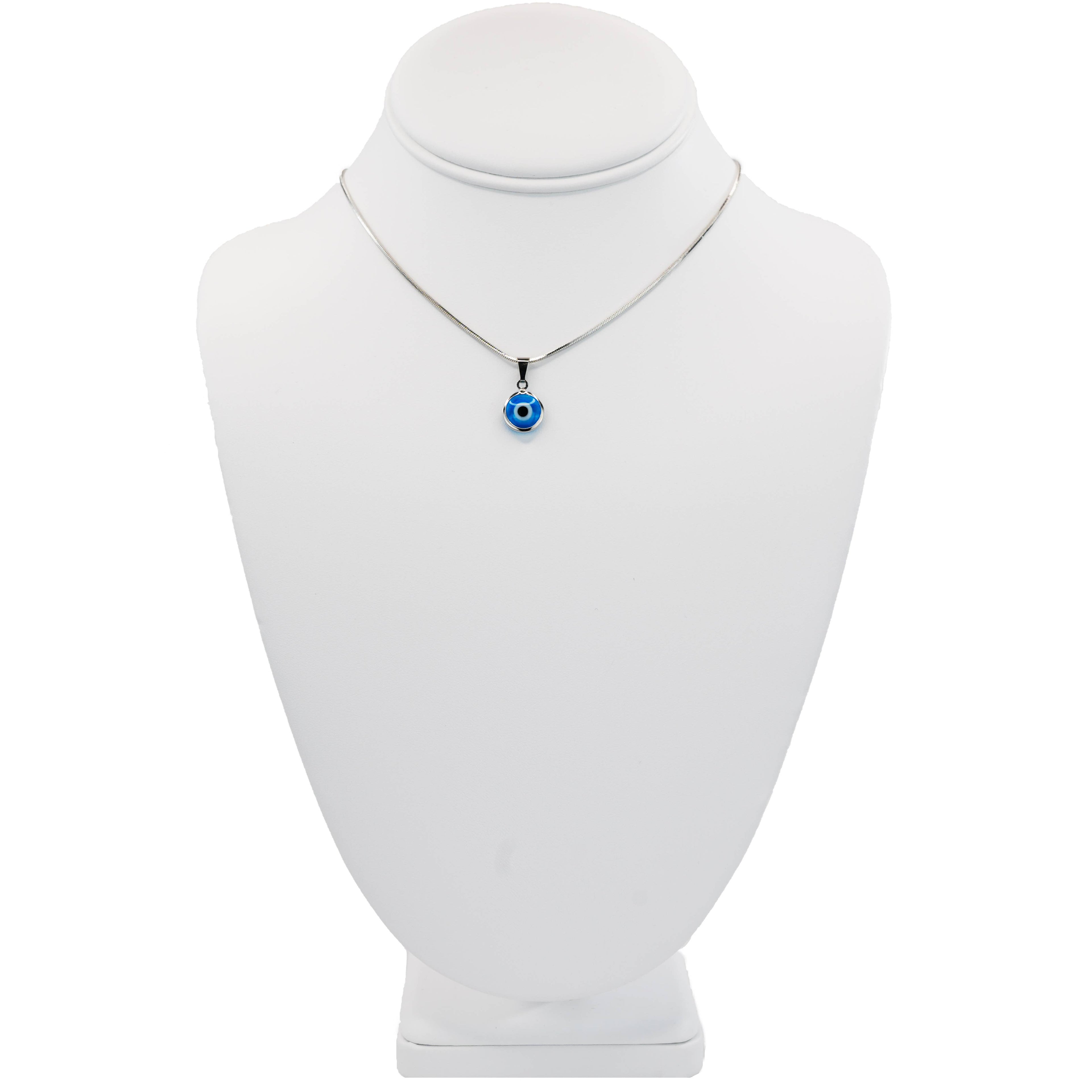 Classic Silver Plated Evil Eye Necklace