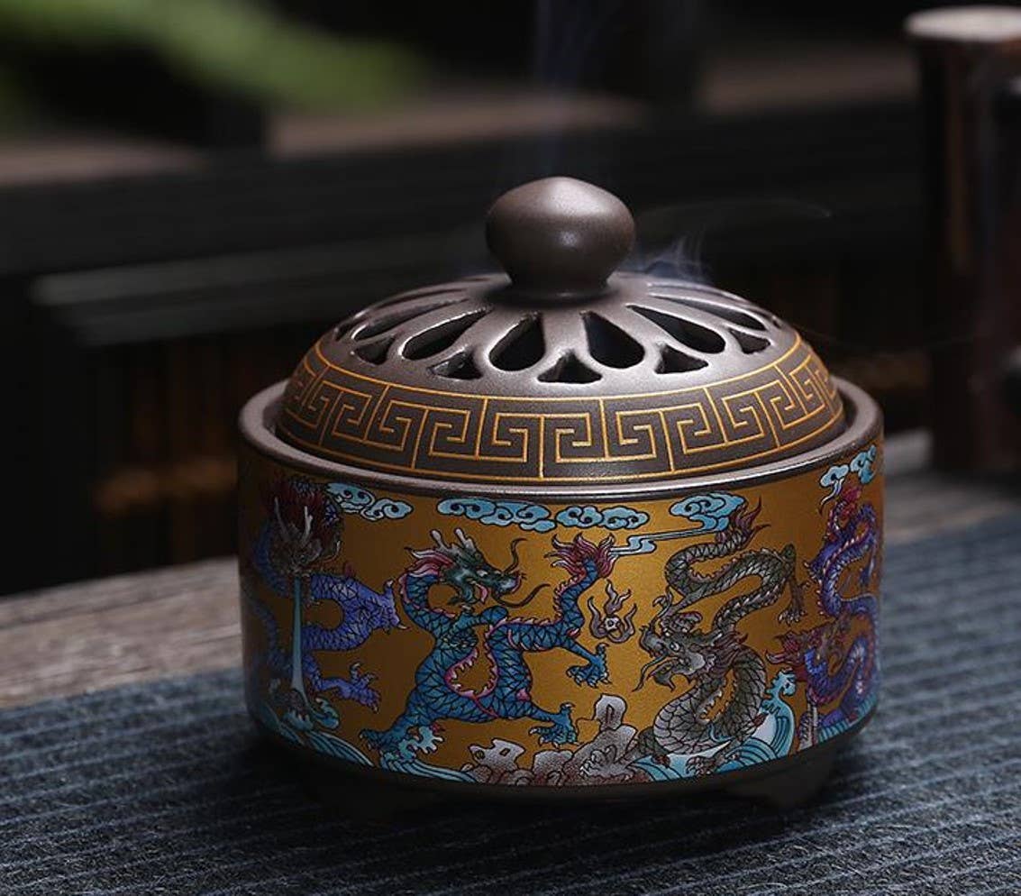 Dragon Incense Burner - Enamel