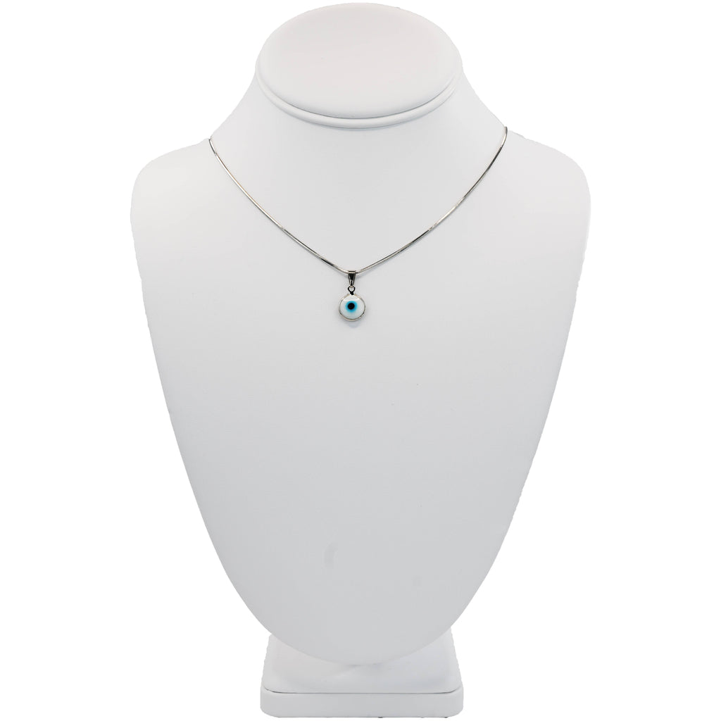 Classic Silver Plated Evil Eye Necklace