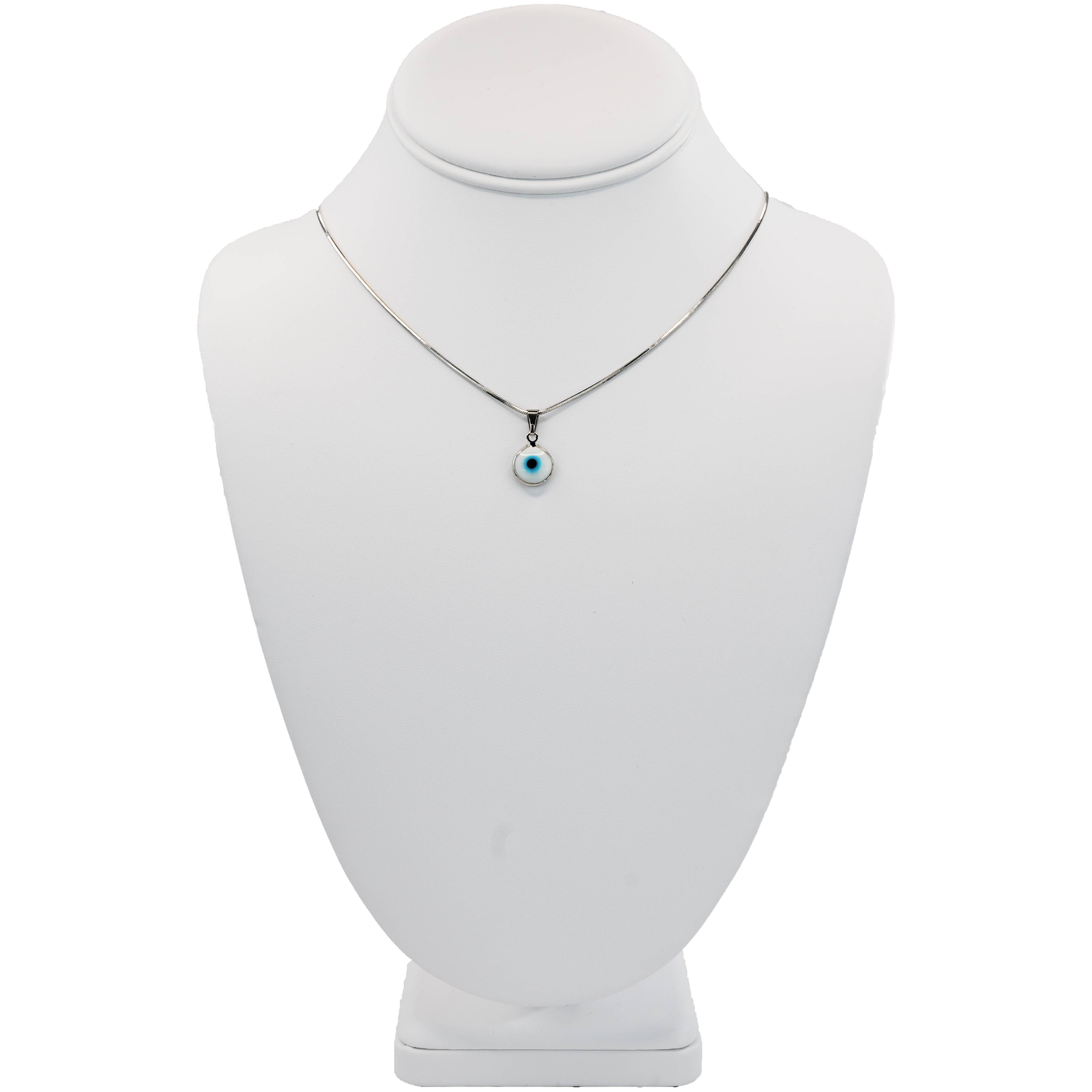 Classic Silver Plated Evil Eye Necklace