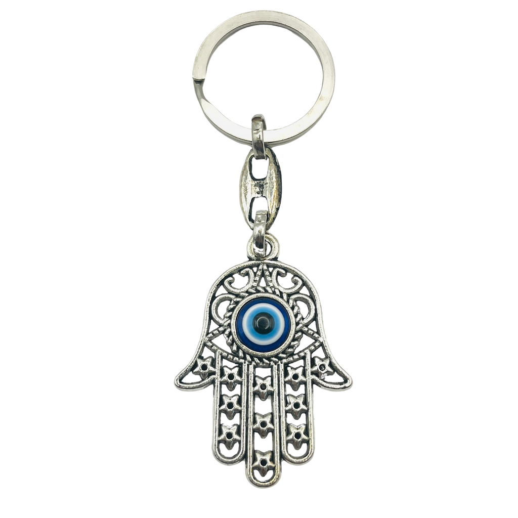 Hamsa Hand Evil Eye Metal Keychain: Protection & Style