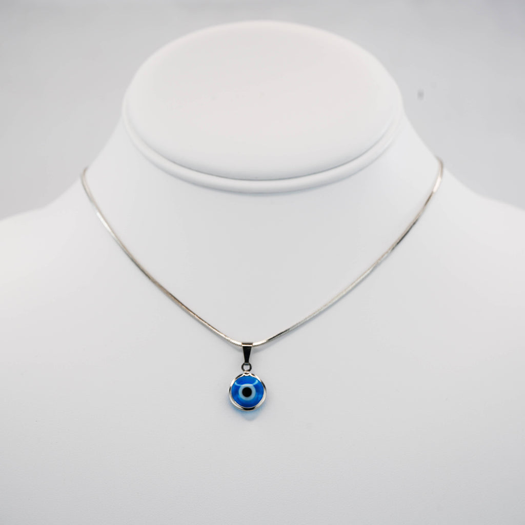 Classic Silver Plated Evil Eye Necklace
