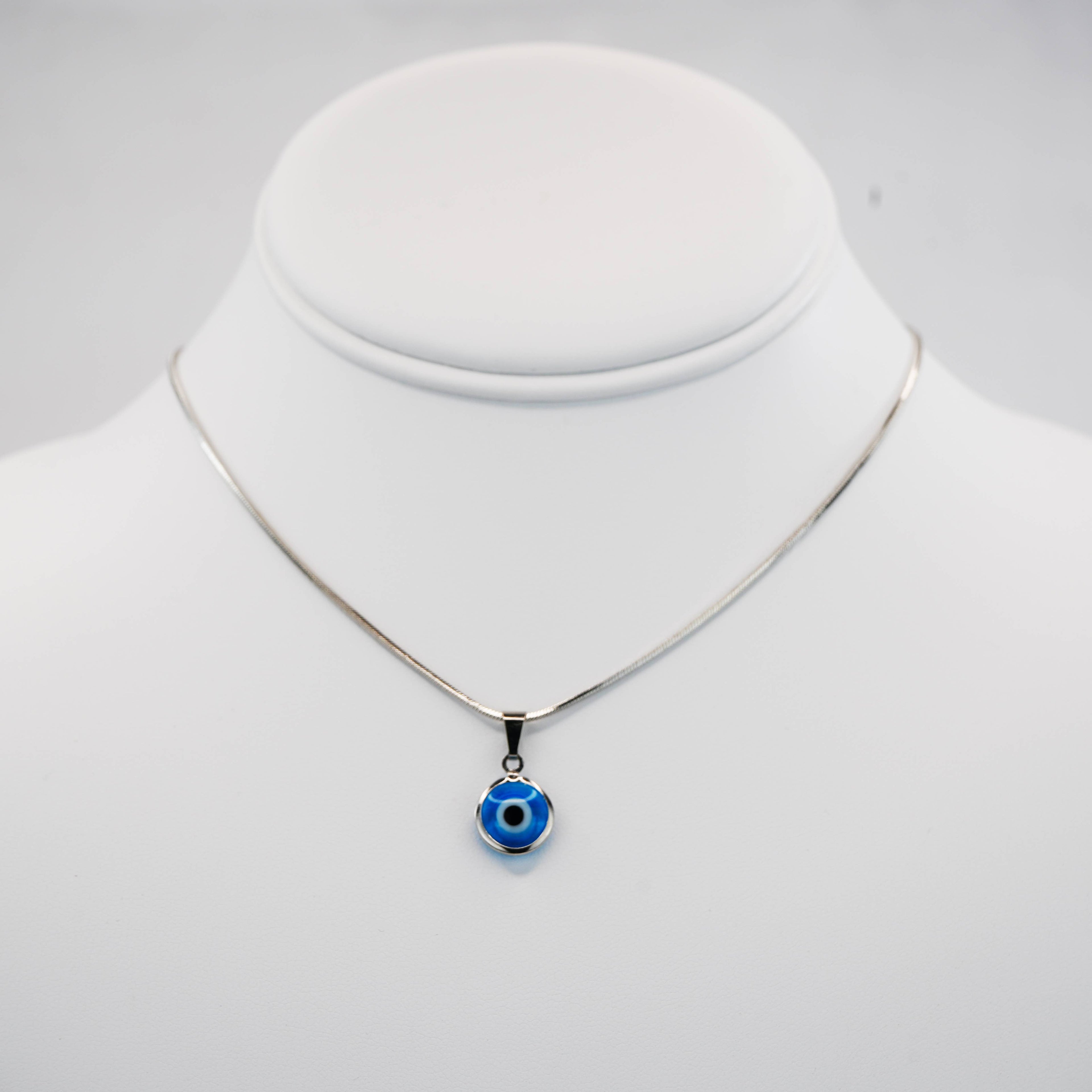 Classic Silver Plated Evil Eye Necklace
