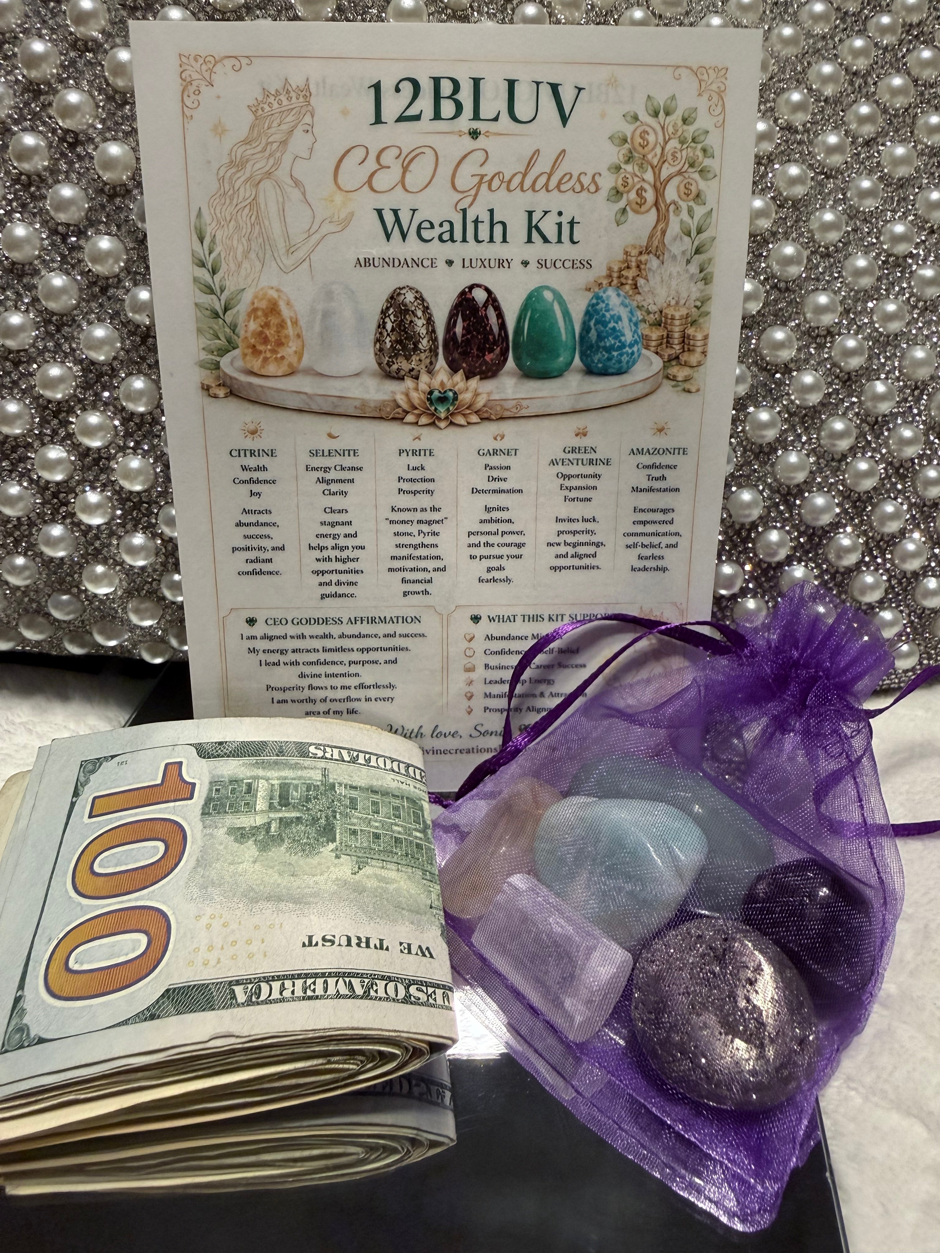 12BLUV CEO Goddess Wealth Crystal Kit – Abundance, Prosperity &amp; Success