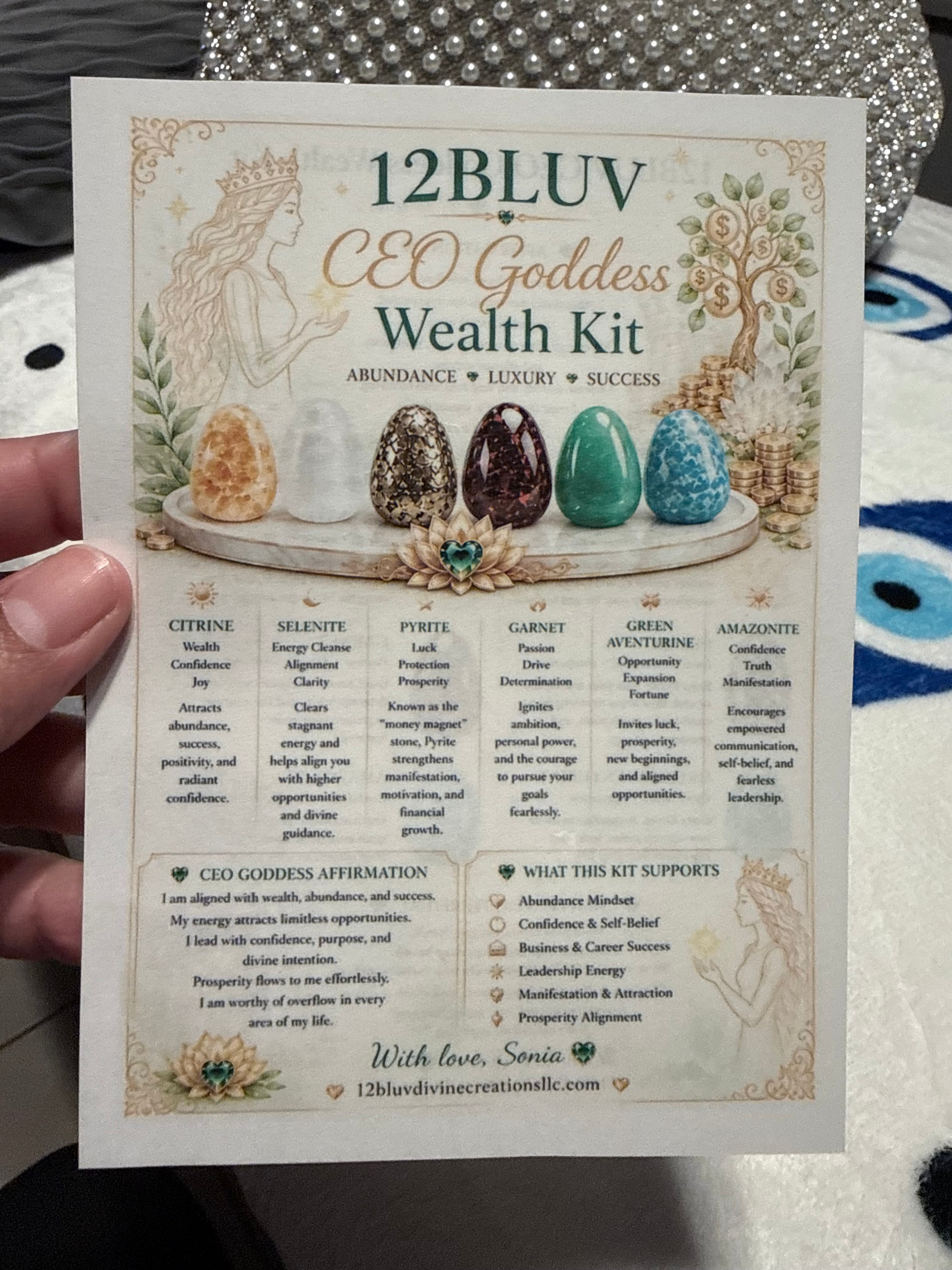 12BLUV CEO Goddess Wealth Crystal Kit – Abundance, Prosperity &amp; Success
