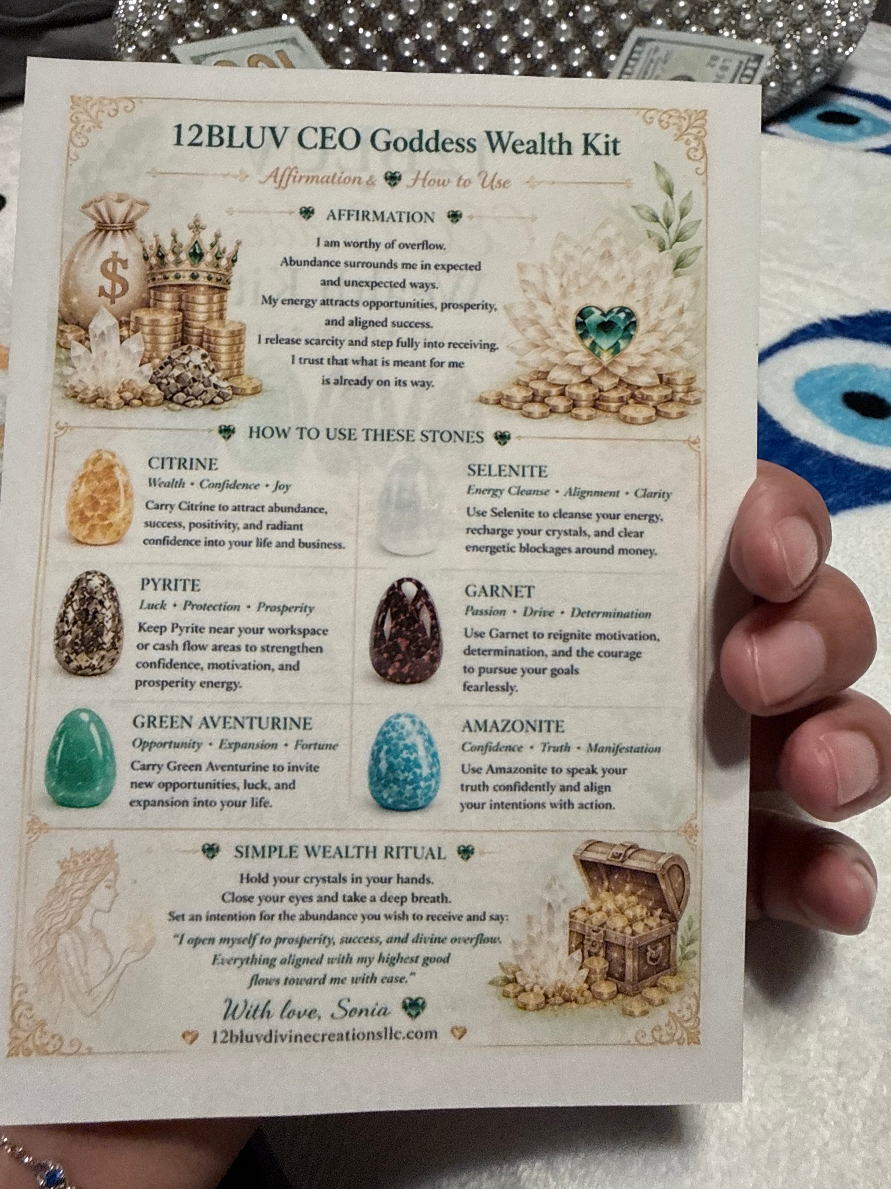 12BLUV CEO Goddess Wealth Crystal Kit – Abundance, Prosperity &amp; Success