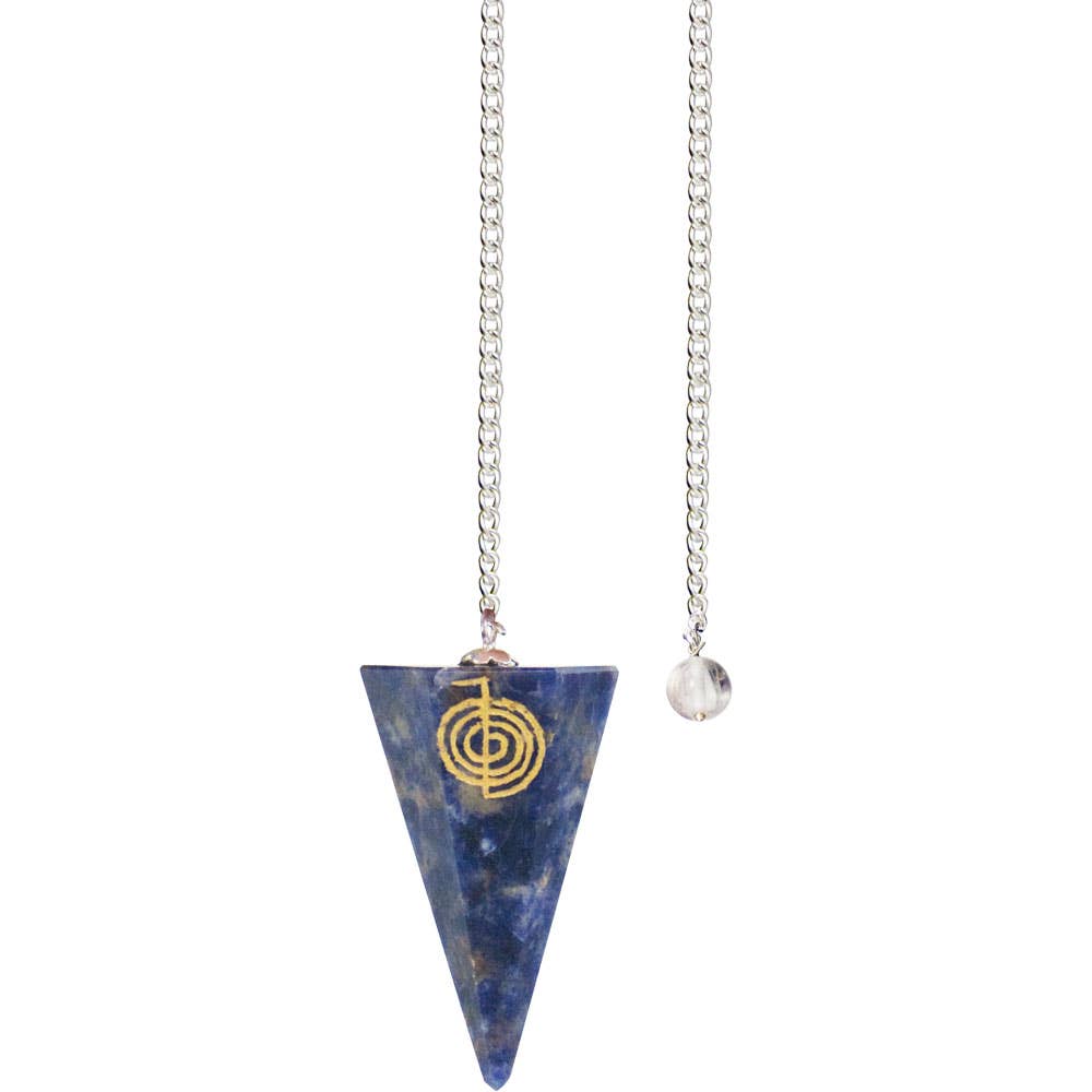 Pendulum Engraved Cho-ku-rei Hexagonal Sodalite (Each)