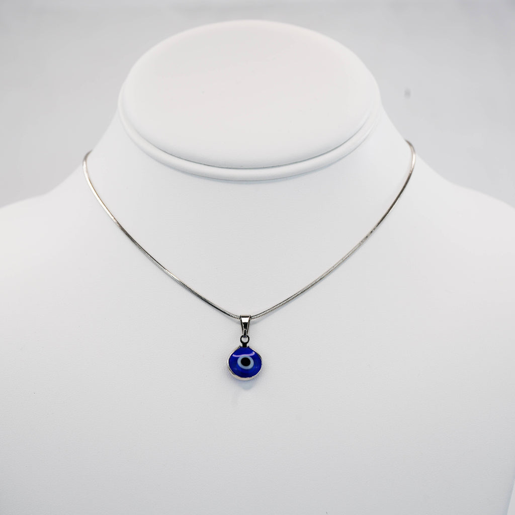 Classic Silver Plated Evil Eye Necklace