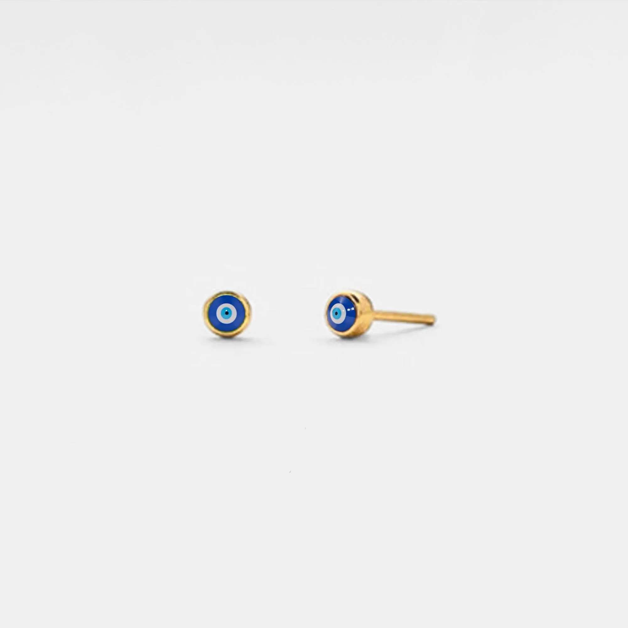 Turkish Evil Eye Nazar Stud Earrings in 925 Sterling Silver