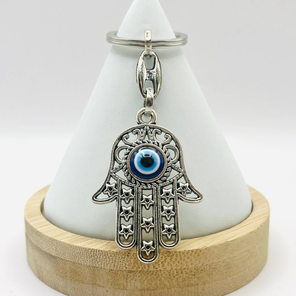 Hamsa Hand Evil Eye Metal Keychain: Protection & Style