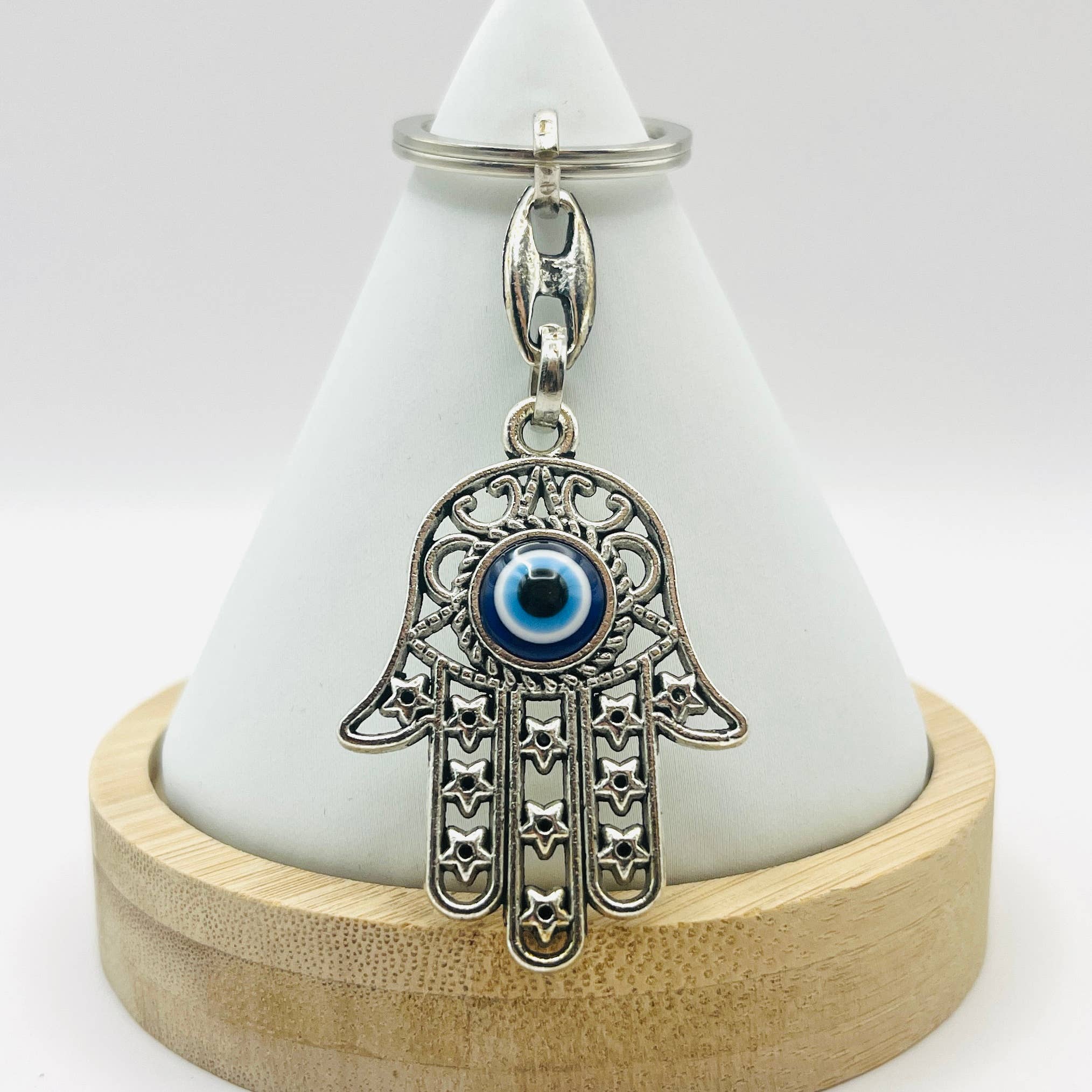 Hamsa Hand Evil Eye Metal Keychain: Protection & Style