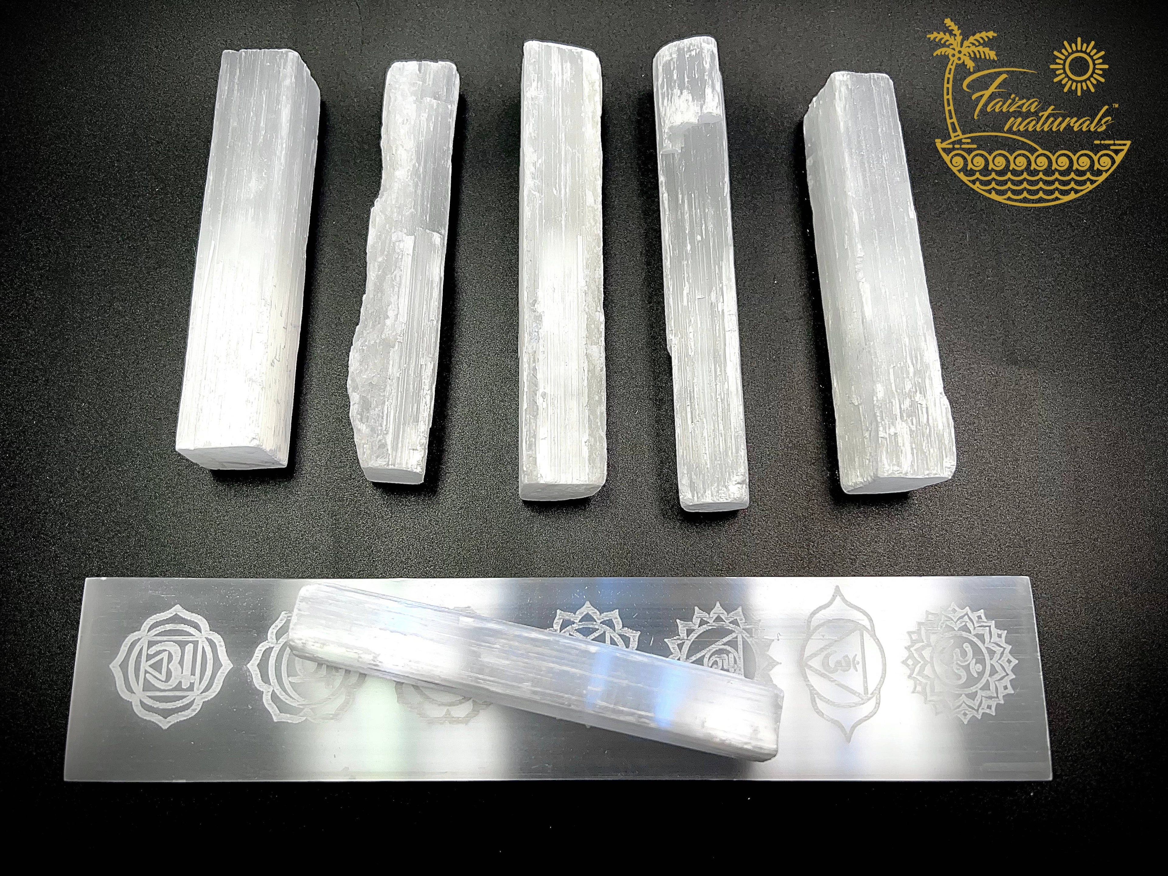 Selenite Crystal Wands (4 inch)  Imported from Morocco