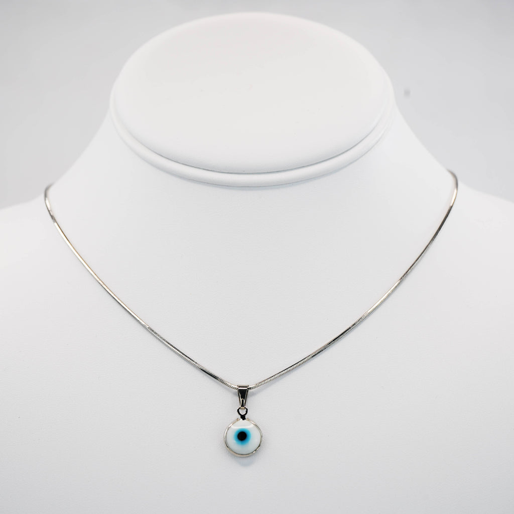 Classic Silver Plated Evil Eye Necklace