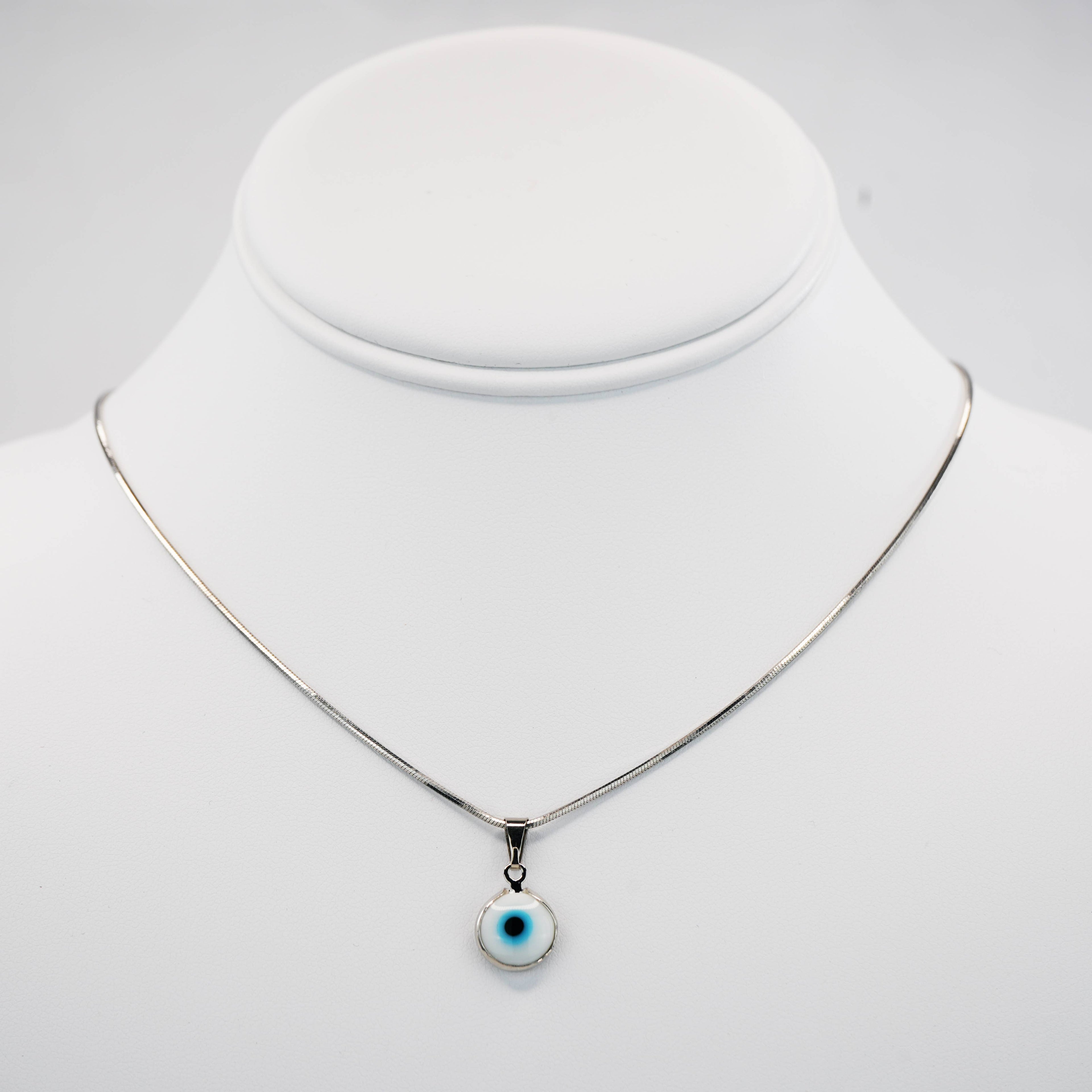 Classic Silver Plated Evil Eye Necklace